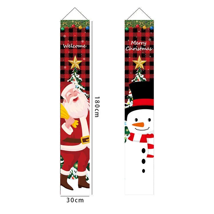 Christmas Banner Couplet Porch Decoration Flag - Bellarte Enchanté Christmas Banner Couplet Porch Decoration Flag